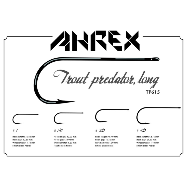 Ahrex Tp615 Trout Predator Long #4/0 Fly Tying Hooks